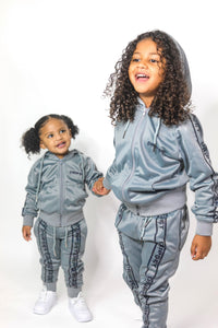 Gray Holographic Polyester Tracksuit